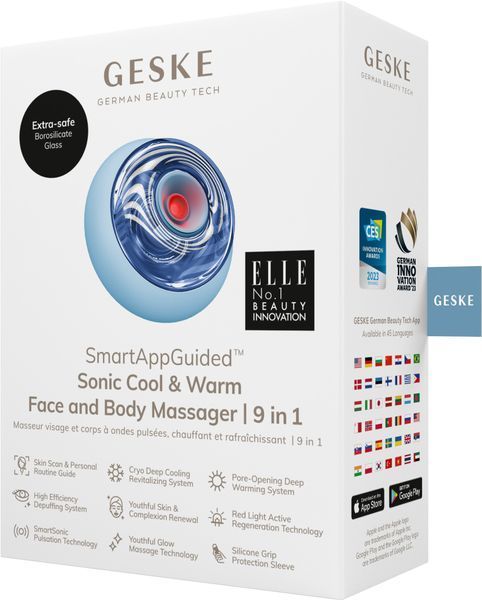 Звуковий масажер для обличчя та тіла Geske Sonic Cool&Warm Face and Body Massager 9in1 Aquamarine 0274 фото