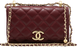 Сумка Chanel Mini Perfect Fit Flap Bag in Burgundy Quilted Leather with Gold-Tone Hardware Premium 0307 фото 1