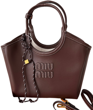 Сумка Miu Miu Ivy Small Tote Bag in Brown Leather 99863 фото