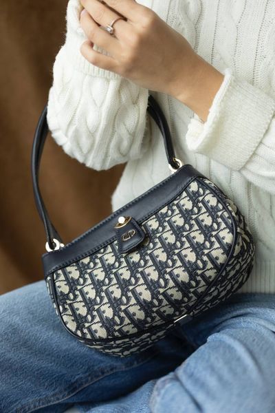 Сумка Dior Small Key Bag in Blue Dior Oblique Jacquard 0384 фото