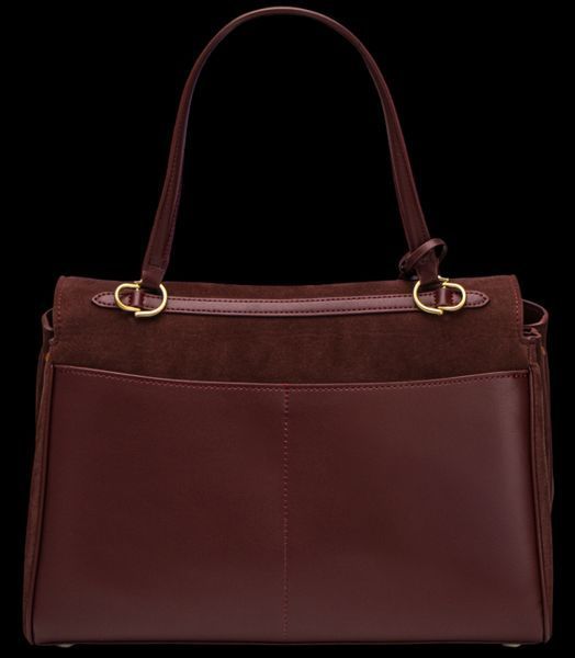 Cумка Balenciaga Rodeo Handbag Medium in Burgundy Suede and Smooth Calfskin/Aged-Gold Hardware 99753 фото