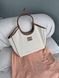 Сумка Miu Miu Ivy Canvas and Leather Large Tote Bag in Beige/Brandy 239 фото 5