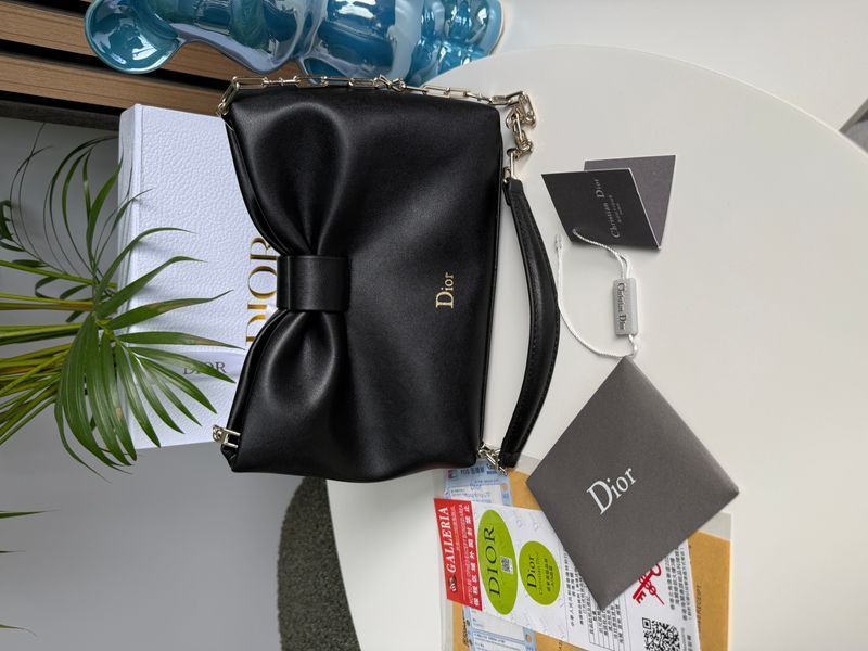 Сумка Dior Bow Small Bag in Black Lambskin 0503 фото