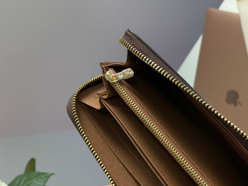 Кошелек Louis Vuitton Zippy Vertical Wallet Brown Canvas Leather 88143 фото