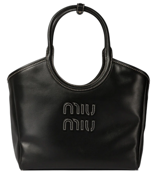 Сумка Miu Miu Ivy Small Tote Bag in Black Leather 99863 фото