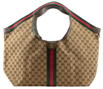 Cумка Gucci Giglio Large Tote Bag in Beige and Dark Brown GG Canvas 0414 фото