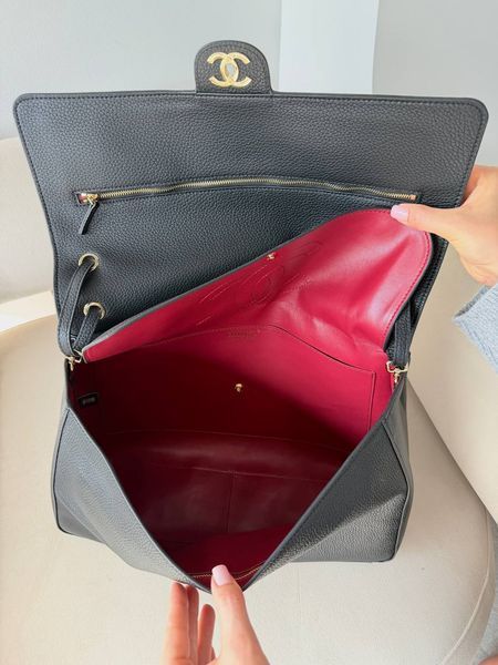 Сумка Chanel Maxi "Souplissimo" Large Flap Bag in Black Grained Leather with Gold Tone Hardware Premium Quality 649 фото