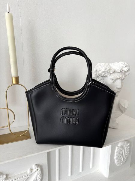 Сумка Miu Miu Ivy Small Tote Bag in Black Leather 99863 фото