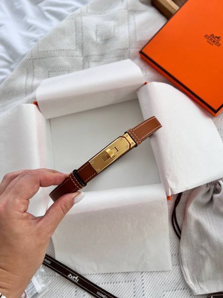 Ремінь Hermes Kelly 18 Belt in Gold Epsom Calfskin/Gold Buckle 407 фото