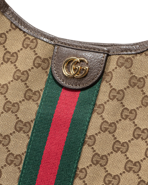 Cумка Gucci Giglio Large Tote Bag in Beige and Dark Brown GG Canvas 0414 фото
