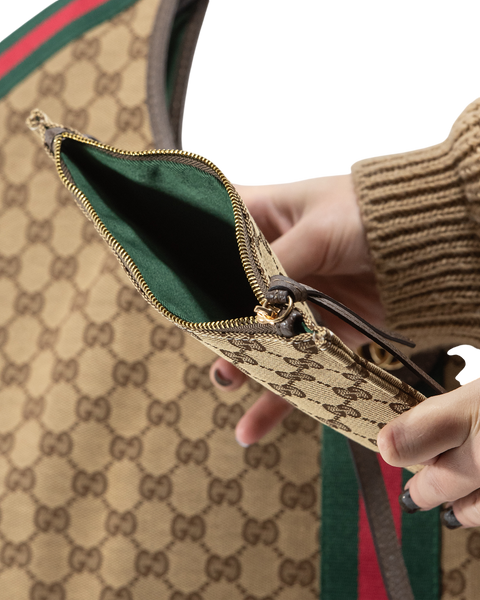 Cумка Gucci Giglio Large Tote Bag in Beige and Dark Brown GG Canvas 0414 фото