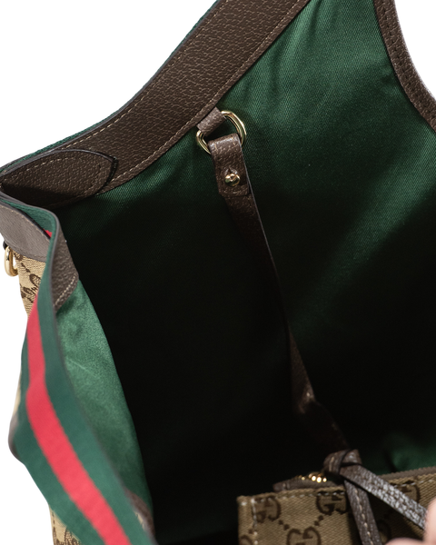 Cумка Gucci Giglio Large Tote Bag in Beige and Dark Brown GG Canvas 0414 фото