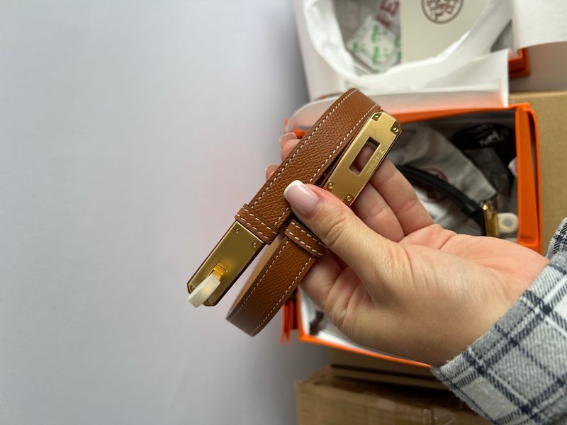 Ремінь Hermes Kelly 18 Belt in Gold Epsom Calfskin/Gold Buckle 407 фото