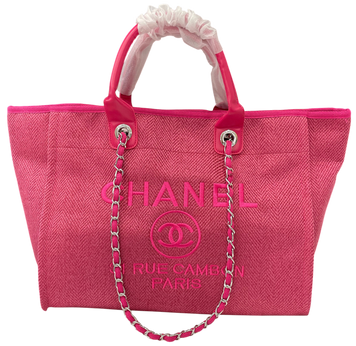 Сумка Chanel Deauville Medium Tote Bag Pink Canvas 467 фото
