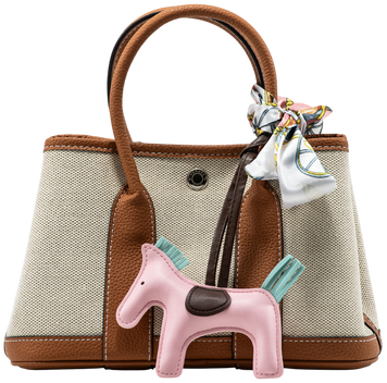 Сумка Hermes Garden Party Mini Bag in Beige Canvas/Brown Leather 0512 фото