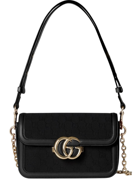 Cумка Gucci Go Small Shoulder Bag in Black GG Canvas 05030 фото