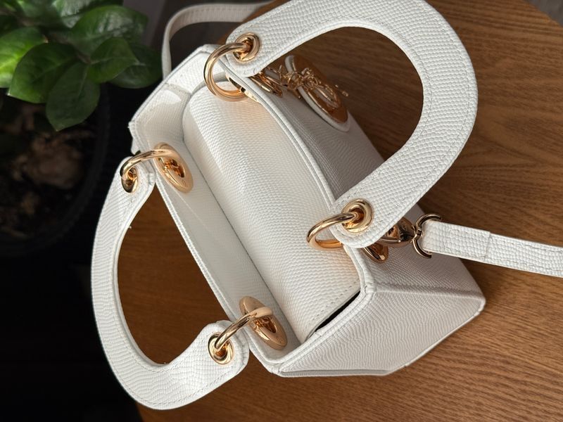 Сумка Christian Dior Mini Lady Dior Bag in White Lizard Leather 0364 фото