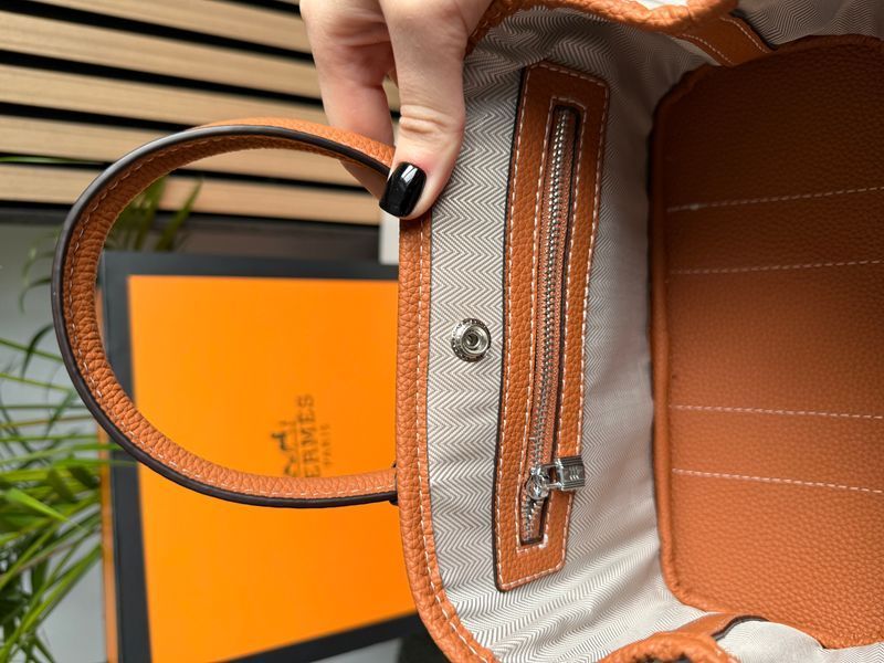 Сумка Hermes Garden Party Mini Bag in Beige Canvas/Brown Leather 0512 фото